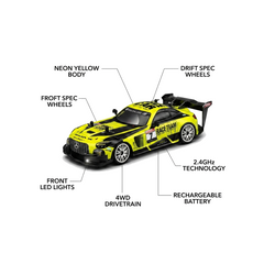 1:16 RC Drift Racing Car with LED Lights & 2.4GHz Remote – High-Speed Rechargeable Remote Control Car for Kids — slot 03