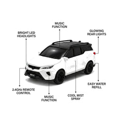 1:16 RC Spray SUV Car with LED Lights & Music – 2.4GHz Remote Control Toy Car for Kids