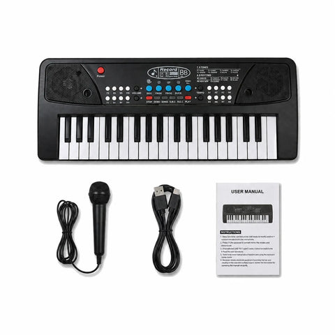 37-Key Kids Electronic Keyboard Piano with Microphone, Recording & Demo Songs