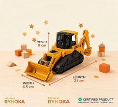 Construction Bulldozer Toy close-up showing excavator arm and scoop