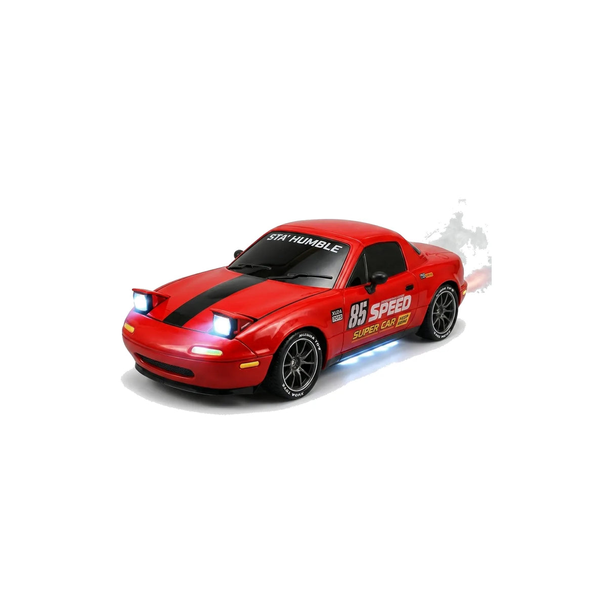 4WD Drift Racing RC Car with LED Lights, Smoke Spray & Dual Tires – 2.4GHz Remote Control Car for Kids