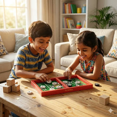 Mini Football Board Game close-up showing tabletop soccer playing field