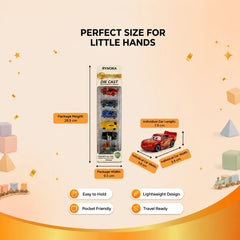 Die Cast Toy Cars Set side view showing individual car details