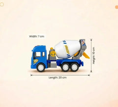 Toy Cement Mixer Truck side view showing rotating drum mechanism