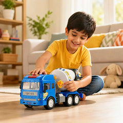 Toy Cement Mixer Truck top and rear view for kids play