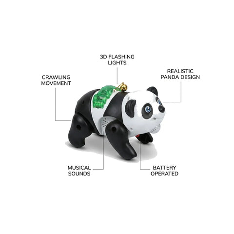 Crawling Panda Toy with 3D Lights & Music – Battery Operated Walking Toy for Toddlers