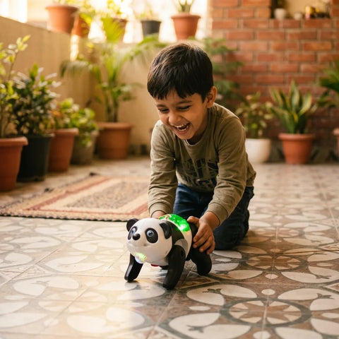 Crawling Panda Toy with 3D Lights & Music – Battery Operated Walking Toy for Toddlers