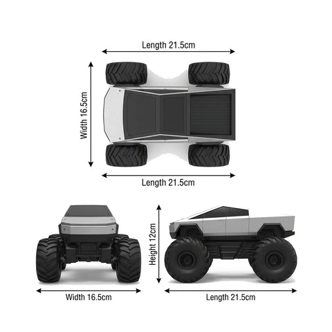 Cyber Monster RC Truck – 2.4GHz Off-Road Remote Control Car with LED Lights & Type-C Charging