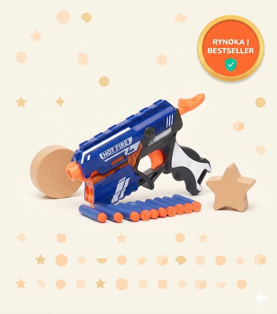 Foam Dart Blaster Toy for kids safe soft bullet gun for indoor and outdoor play – Rynoka