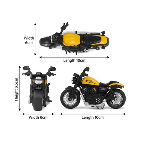 Die-Cast Toy Bike with Pull Back Action – Metal Mini Motorcycle for Kids