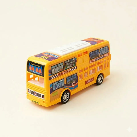 Double Decker Bus Toy with pull-back mechanism – City Tour Bus for Kids