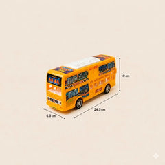 Double Decker Bus Toy side profile showing full red bus body