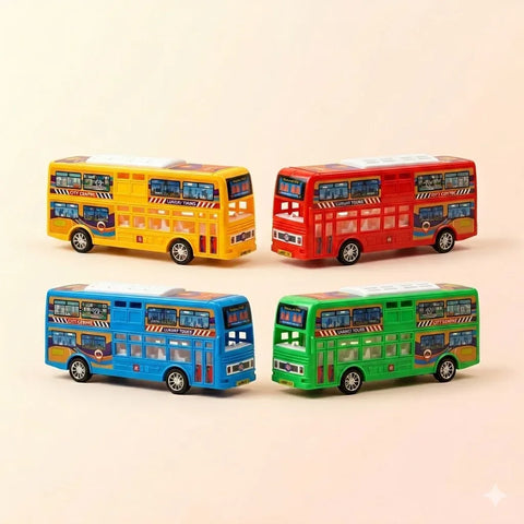 Double Decker Bus Toy product packaging and size overview