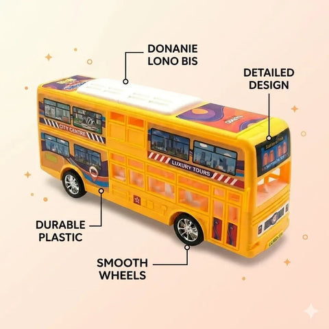Double Decker Bus Toy front view showing city bus design for kids