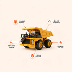 Dump Truck Toy side view showing full construction truck body