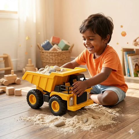 Dump Truck Toy product packaging and size overview