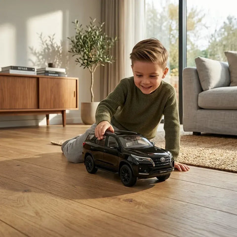 Black SUV Toy Car product packaging and size comparison