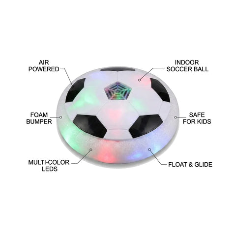 Hover Soccer Ball with LED Lights – Indoor Air Power Floating Football Toy for Kids