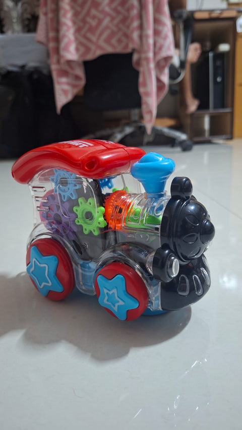Musical Train Toy with Flashing Lights & Moving Gears for Toddlers