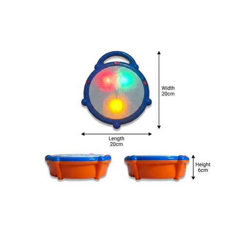 Kids Musical Drum Toy with LED Lights & Sound Effects
