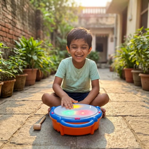 Kids Musical Drum Toy with LED Lights & Sound Effects