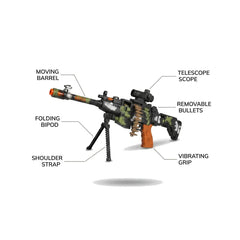 Military Style Electric Toy Machine Gun with Light, Sound & Moving Barrel – 61cm