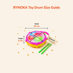 Kids Musical Drum Toy close-up showing LED light panel and drum pads