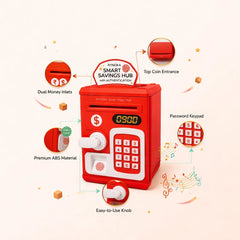 Kids Smart Piggy Bank side view showing coin slot and ATM design
