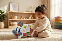 Kids Musical Rabbit Toy being played by a toddler