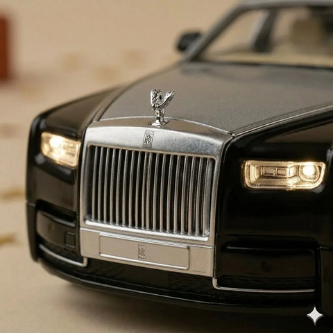 Die-Cast Luxury Car Toy product packaging and scale overview for kids