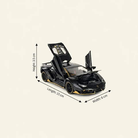 Die-Cast Sports Car Toy side view with light and sound detail