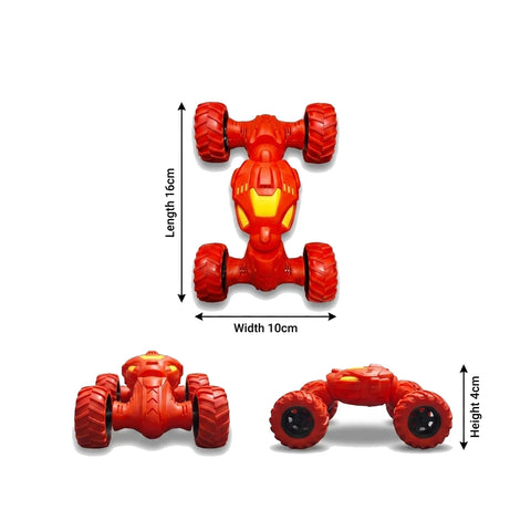 Stunt Racer Toy Car with 360° Rotating Monster Wheels for Kids