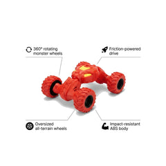 Stunt Racer Toy Car with 360° Rotating Monster Wheels for Kids