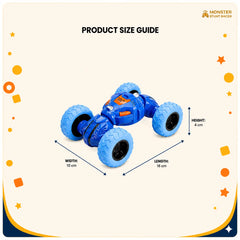 Stunt Racer Toy Car close-up showing 360 degree rotating wheels