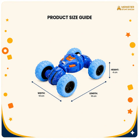 Stunt Racer Toy Car close-up showing 360 degree rotating wheels
