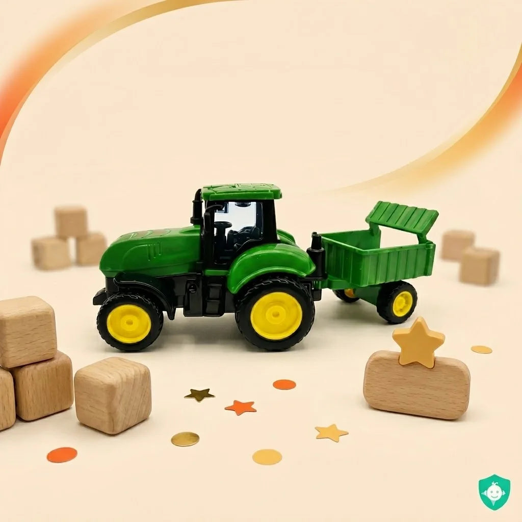 Toy Tractor Trolley Set with detachable farm trailer for kids – Rynoka