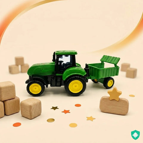 Toy Tractor Trolley Set with detachable farm trailer for kids – Rynoka
