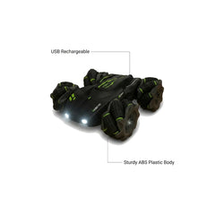 Twisting Stunt RC Car with Gesture Control, LED Lights & Mecanum Wheels – Rechargeable 4WD Toy Car