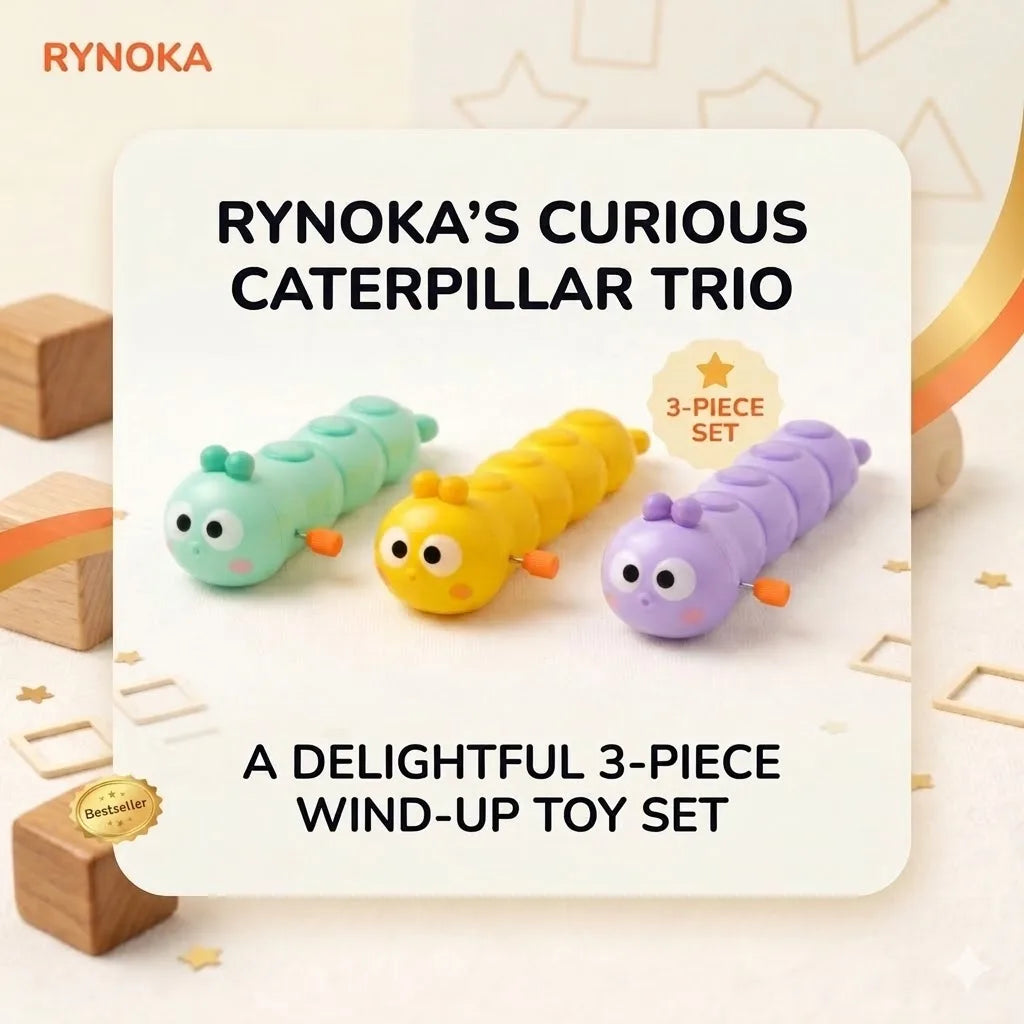 Wind-Up Caterpillar Toy with flexible segmented body for toddlers – Rynoka