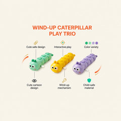 Wind-Up Caterpillar Toy close-up showing flexible segmented joints