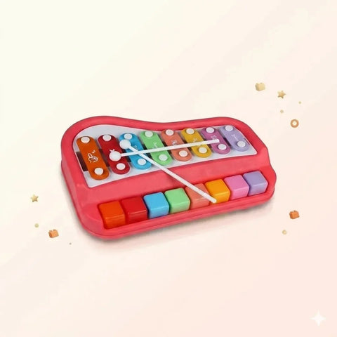 Kids 2-in-1 Xylophone Piano Toy with 7 tuned metal keys for toddlers – Rynoka