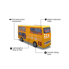 Double Decker Bus Toy – Pull Back City Tour Bus for Kids