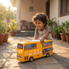 Double Decker Bus Toy – Pull Back City Tour Bus for Kids