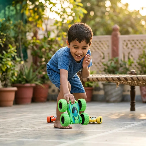Double-Sided Off-Road Stunt Racing Car for Kids – Push & Go Flip Car