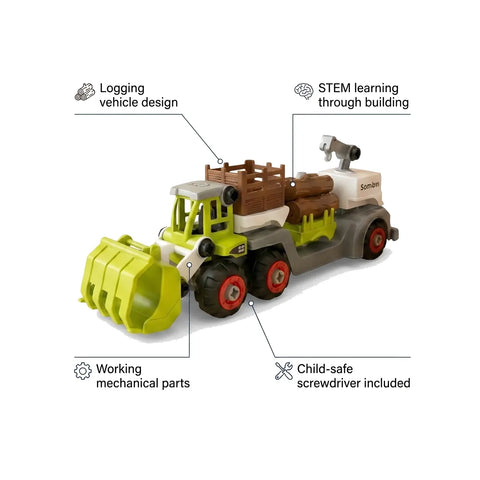 Farm Truck Toy for Kids – DIY Logging Vehicle Set