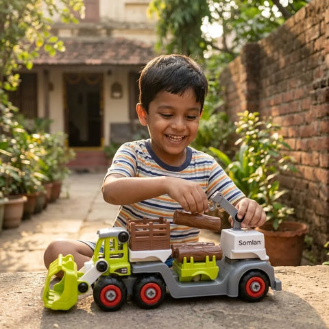 Farm Truck Toy for Kids – DIY Logging Vehicle Set