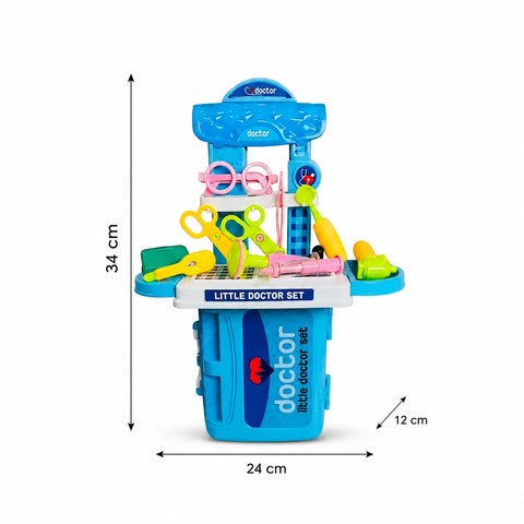 Kids Doctor Play Set full kit layout on a clean background
