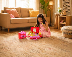 Kids Beauty Makeup Set close-up showing cosmetics and accessories