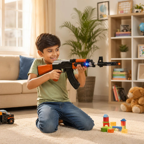 Kids Toy Rifle Set side view showing LED light detail