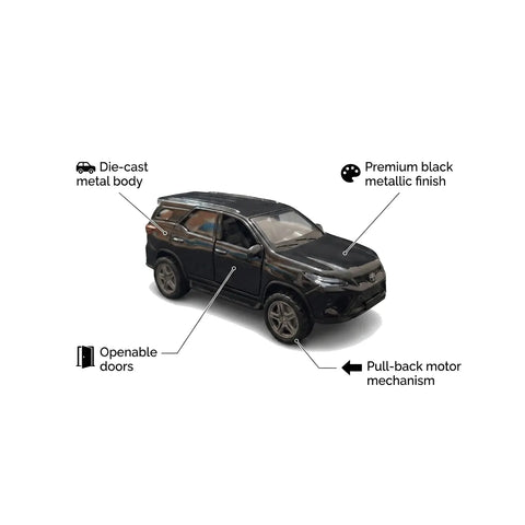 Black SUV Toy Car – Pull Back Die-Cast Metal Body for Kids